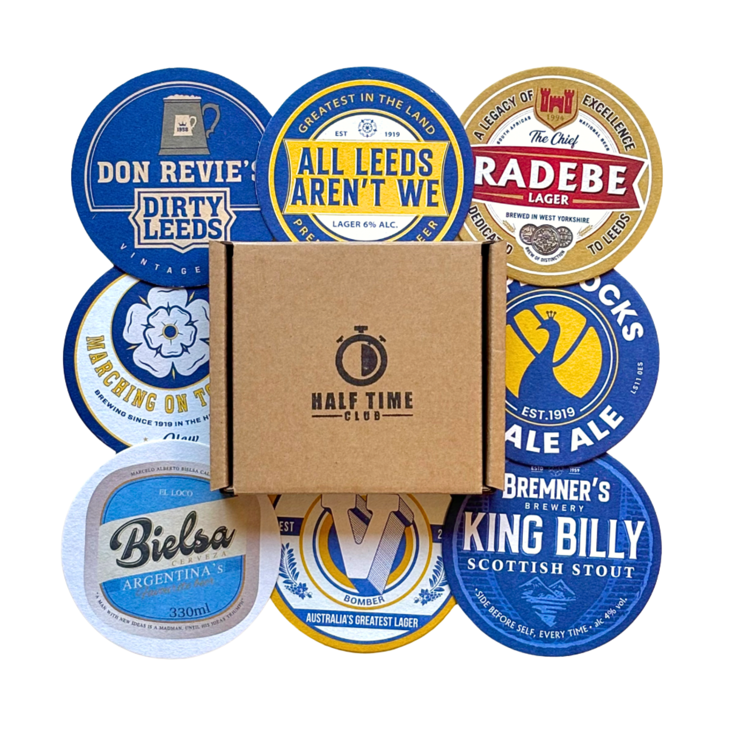 Football Beer Mats (8-Pack)