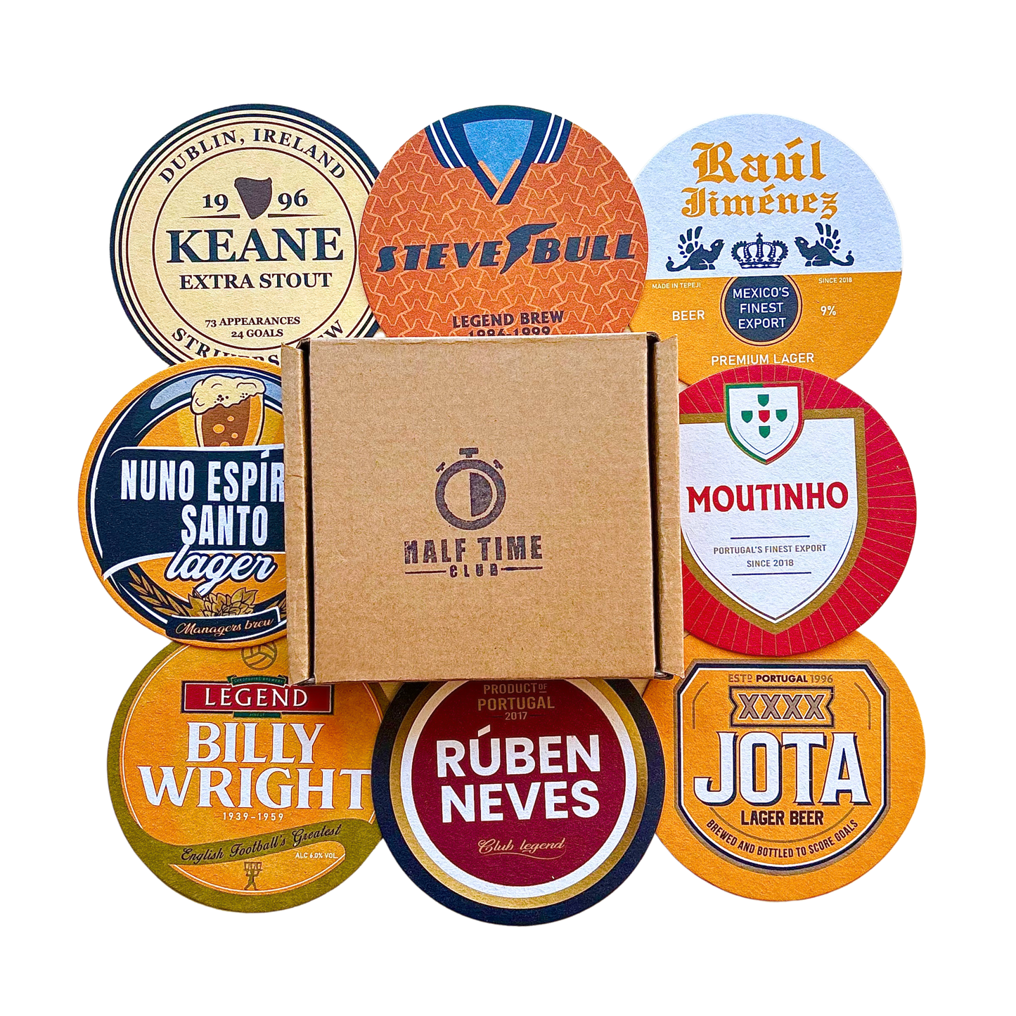 Football Beer Mats (8-Pack)