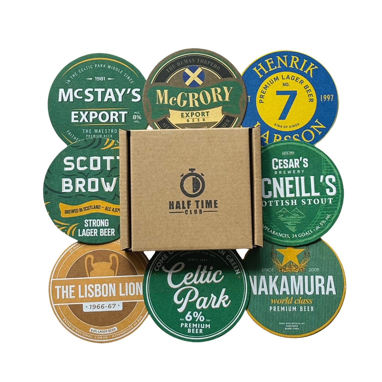 Football Beer Mats (8-Pack)