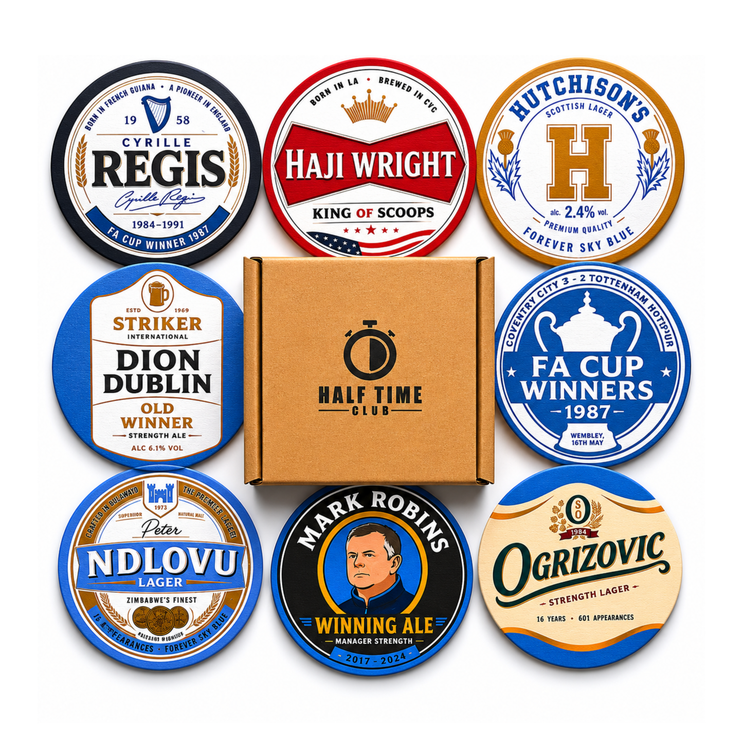 Football Beer Mats (8-Pack)